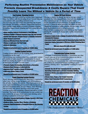Reaction Chemicals - Preventive Maintenance Flyer